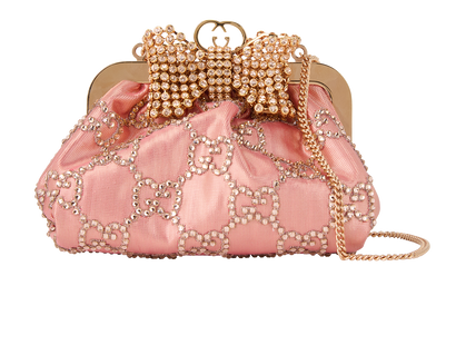 Moire Bow Clutch, &pound;1,800, Handbags, Pink, Fabric, Front view
